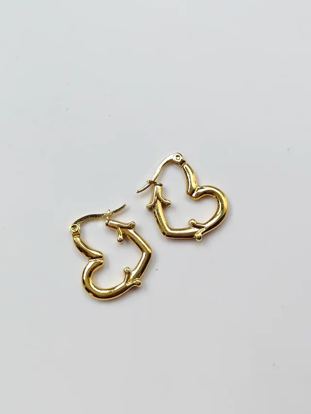 Chunky Heart Hoop Earrings