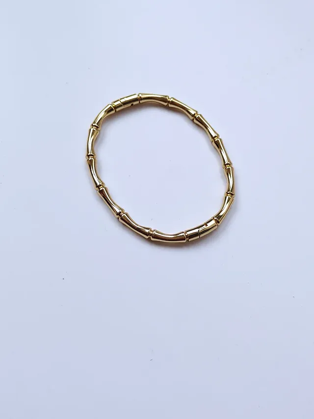 Gold Bamboo Link Bracelet