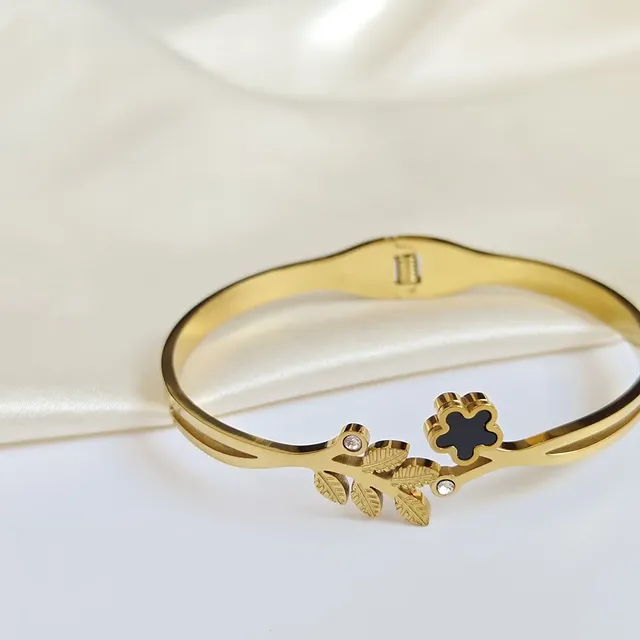 Leaf & Clover Cartier-Style Bracelet